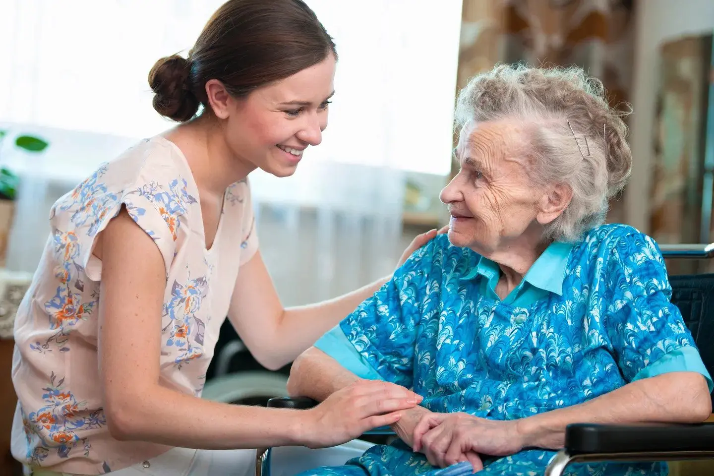 caregiver with a senior citizen